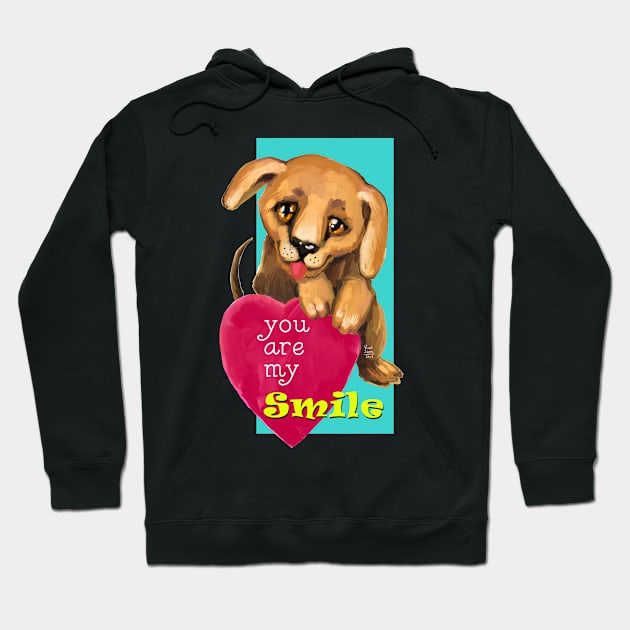 Cute dog. Baby pets. Puppy friendship love. Hoodie by Rukki Zukki Art